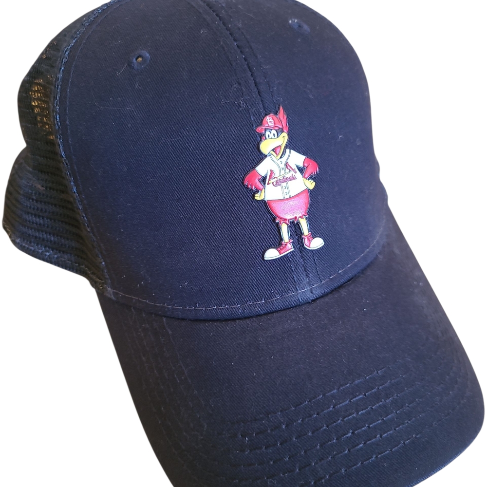 St Louis Cardinals Black Baseball Cap with Cardinal Mascot MLB